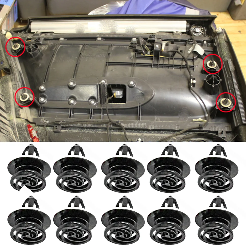 

10 шт., накладка на дверную карту автомобиля, передняя внутренняя застежка, молдинг, зажим, держатель, аксессуары для Audi A6 C6/4F 2004 2005 2006-2011