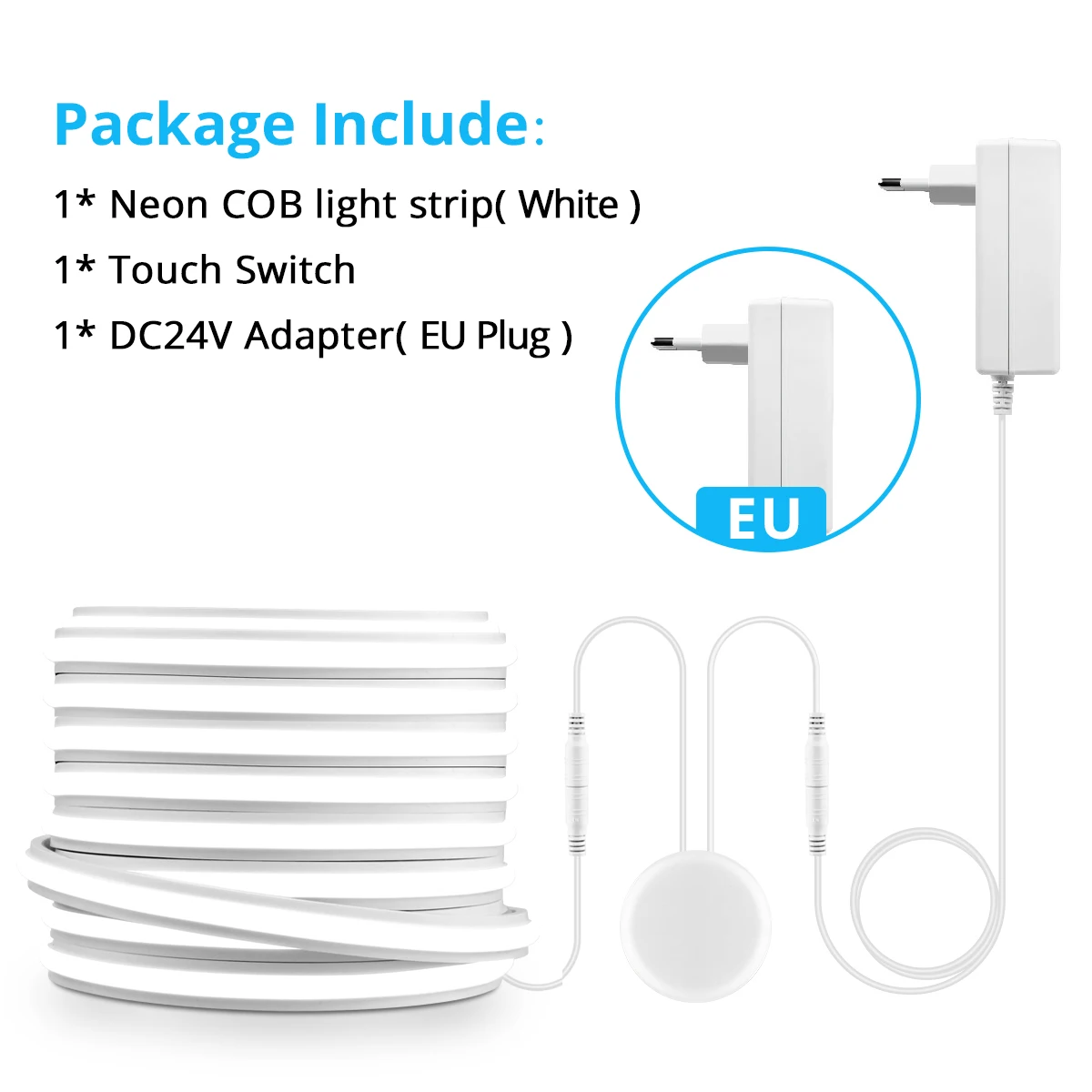 

Светодиодная лента COB 24В Touch Dimmable 280LEDs/M 3000K/4000K/6500K 2м/3м/5м/10м