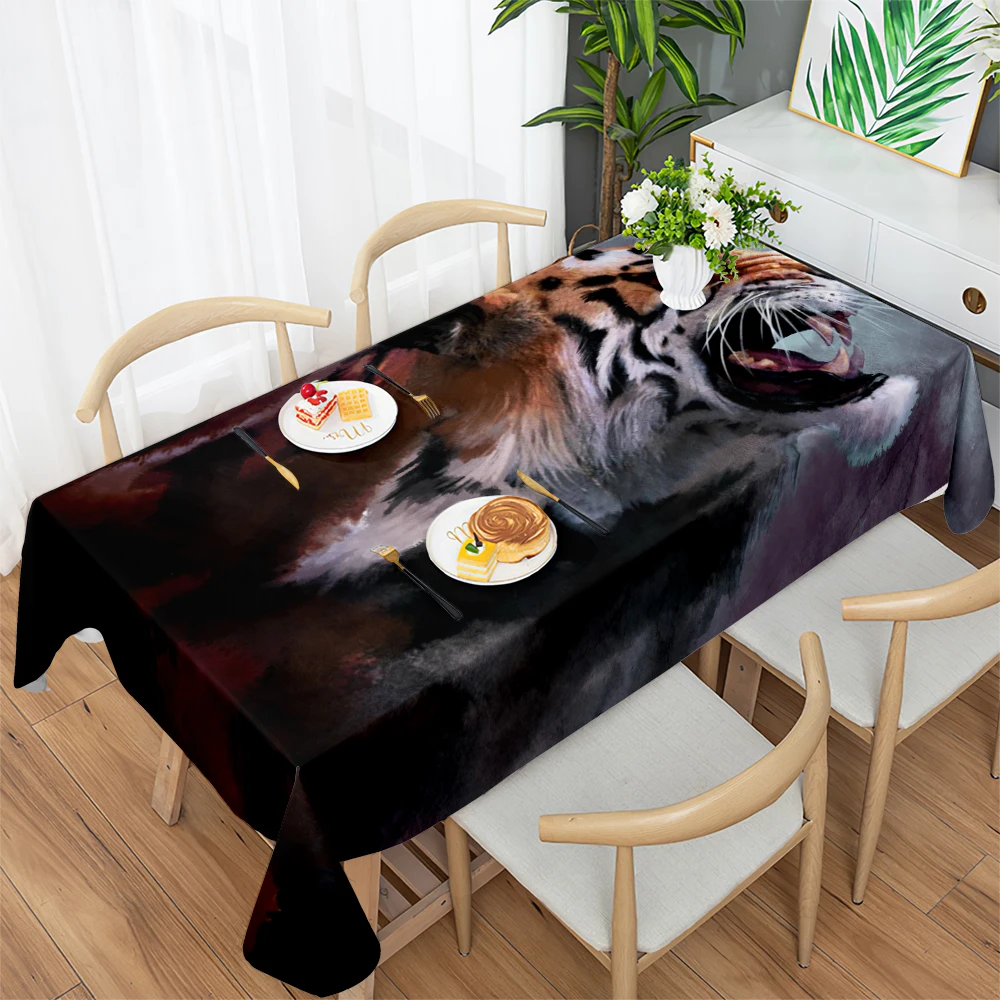 

Tiger Lion Cheetah Animal Print Tablecloth Dining Table Coffee Table Tablecloth Wedding Decoration Birthday Party Tablecloth