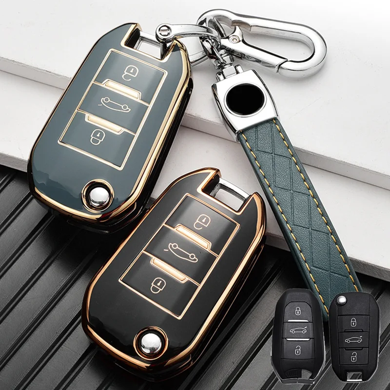 

3 Button New TPU Car Key Case Cover For Peugeot 208 107 206 306 307 308 2008 3008 4008 5008 RCZ Citroen C1 C2 C3 C4 C5 CACTUS C8