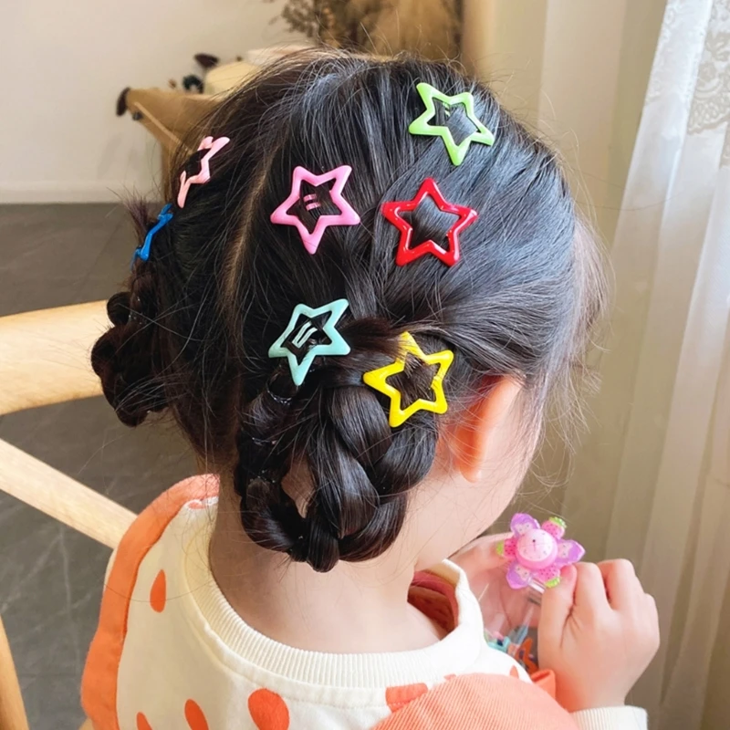 

Hairclips for Baby Girls 35PCS Non-Slip Roast Painting Hairpins Candy Color Pentagram Hair Barrettes Children Headdress A2UB