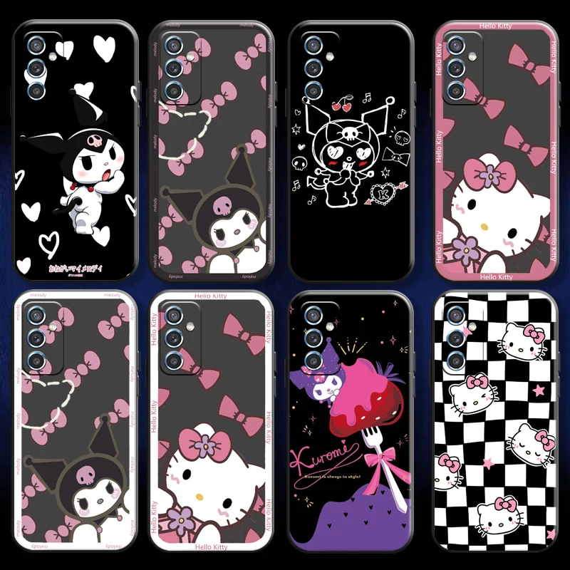 

Kulomi Hello Kitty 3D Print Cartoon For Samsung M11 M12 Phone Case Soft Coque Liquid Silicon Silicone Cover Back Black