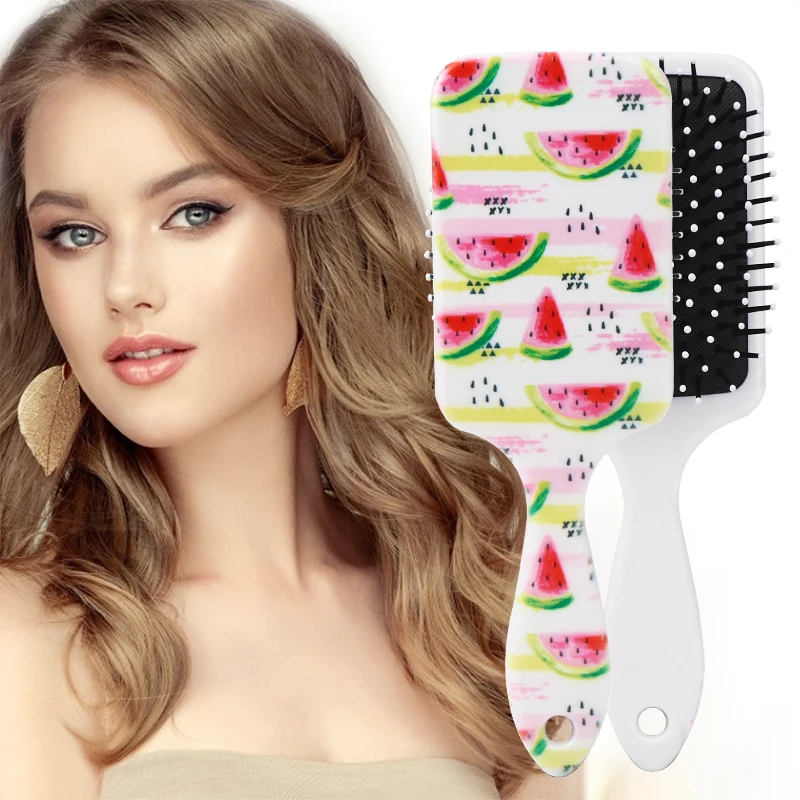 

New Large Plate Hair Comb Airbag Massage Hair Brush Watermelon Print Barber Accessories Multifunctional Anti-static Hair Comb