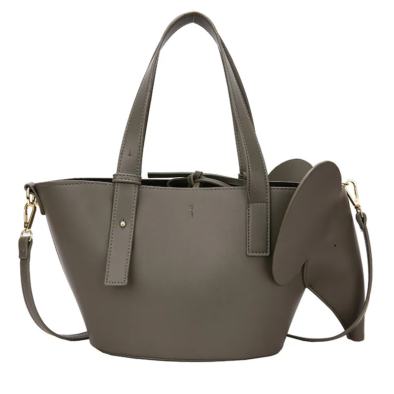 

Designer Elephant Shape Large Capacity Totes Pu Leather Crossbody Bags For Women Solid Color Shoulder Bags 2022 Handbags 2 Piece