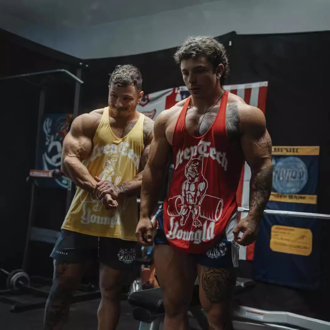 Мужская майка американский новый тип I-образная спортивная для фитнеса с