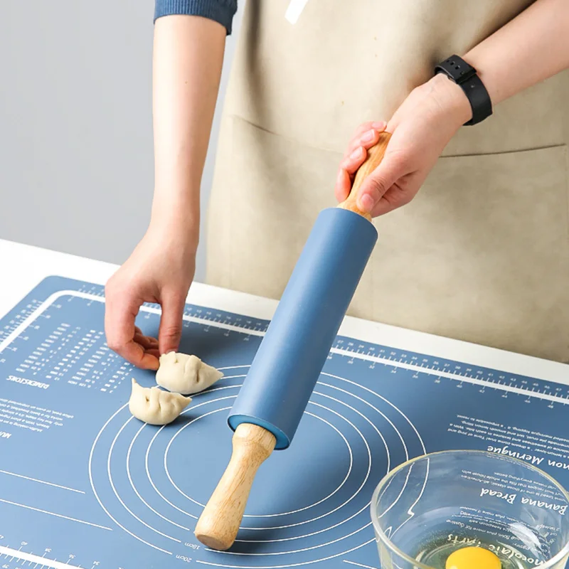 

Kneading Mat Rolling Pin Baking Limiter Non-stick Rolling Pin Pastry Tool Accessories Rouleau Patisserie Novel Kitchen Utensils