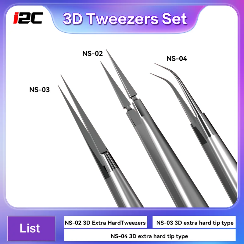 Фото Пинцеты I2C NS-01/02/03/04 из сверхпрочного сплава, 2.5D/3D, профессиональные инструменты для обслуживания, ремонтные инструменты для мобильных телефонов и компьютеров №1