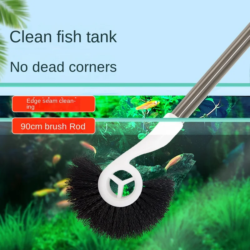 

55/90CM New Fish Tanks Cleaning Long Handle Algae Removal Cleaning Tools Brush Fishbowl Cleaning Artifact Aquarium Accesories