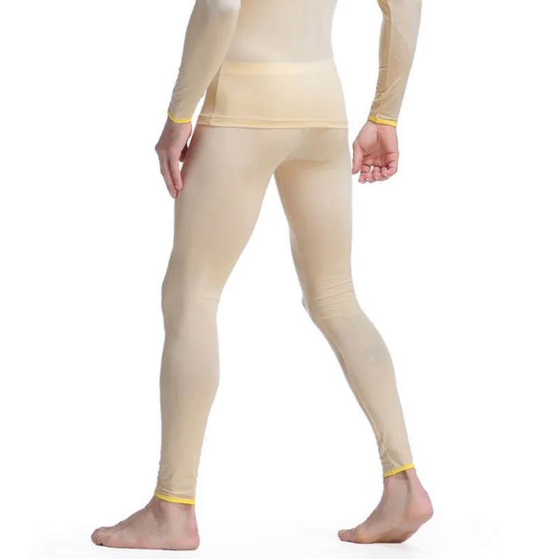 Мужские летние тонкие молодежные лонг-джоны из ледяного шелка с низкой талией