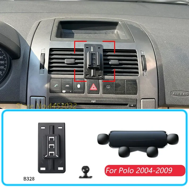 Автомобильный держатель для телефона Volkswagen Polo 2004-2009 с основанием 1 комплект