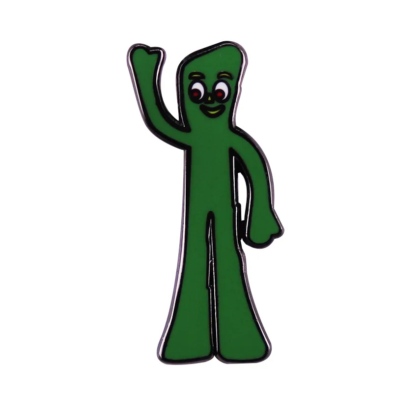 

Creative and Fun Green Clay Human Jelly Television Brooches Badge for Bag Lapel Pin Buckle Jewelry Gift For Friends