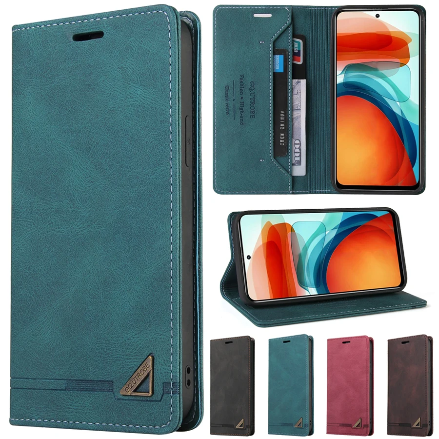 

Wallet Anti -theft Brush Leather Case For Xiaomi Redmi Note 11 11S 11E 11SE 11T Pro + 10 10S 10T 10 Pro 9 9S 9T 9 Pro 8T 8 Pro 7