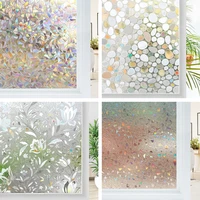 mul size rainbow window film 3d ecology non toxic glass vinyl for home static cling stained glass film insulation window sticker