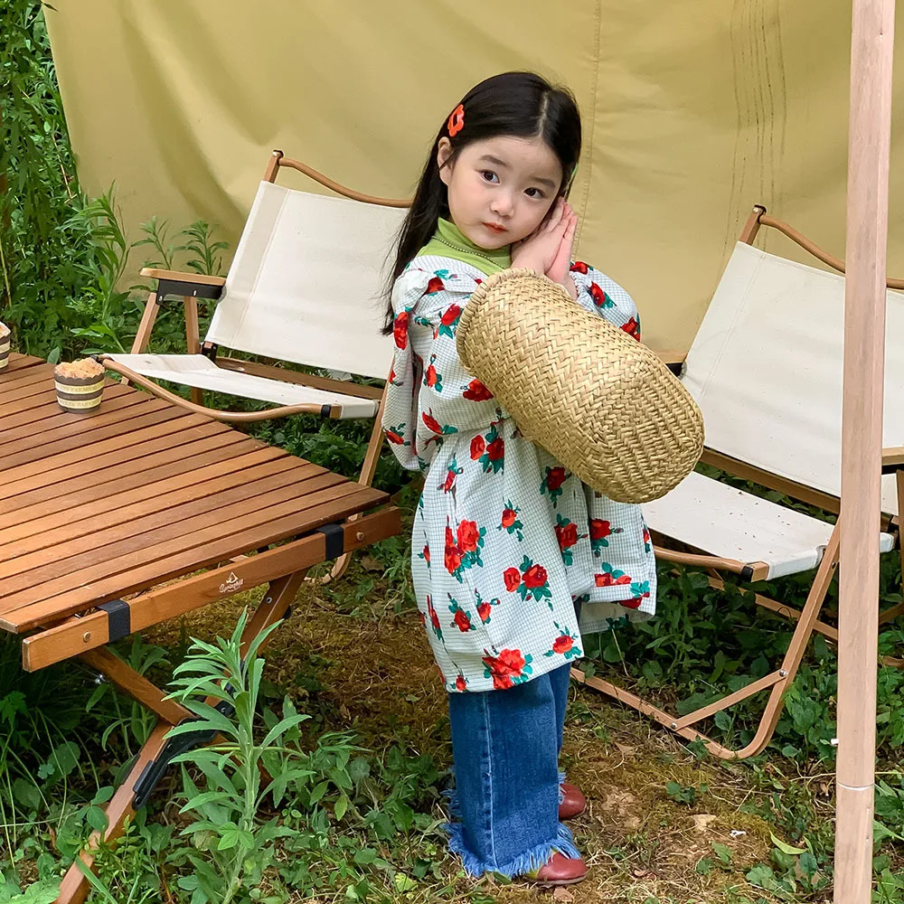 RiniKinda 2022 Girls Autumn Jackets Children's Clothing Hooded Outerwear Fashion Windbreaker Top Kids Coat Baby Fall Clothes