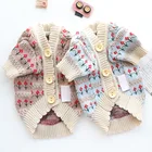 Свитера с цветами, одежда для собак, вязаный кардиган, одежда для собак, Женская осенне-зимняя хлопковая одежда с принтом Йорка, голубая Одежда для мальчиков, одежда для собак