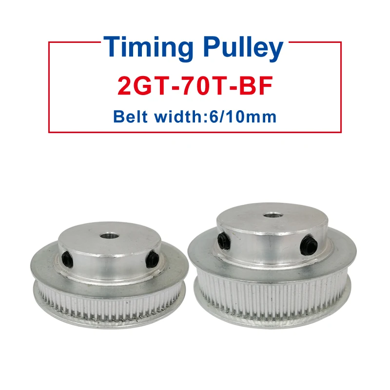 

GT2-70T Pulley Bore 6/6.35/8/10/12/12.7/14/15/16/17/19/20mm Pulley Wheel Match with width 6/10mm GT2-timing belt For 3D Printers