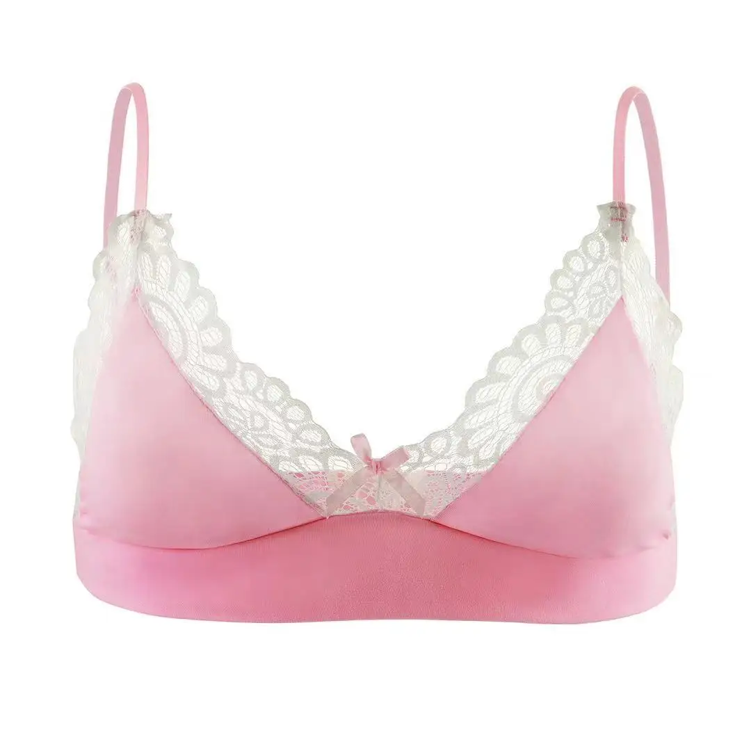 Men's Sexy Gay Bow Lace Tops Panties Boxer Sets Cutouts Hot Pajamas Underwear