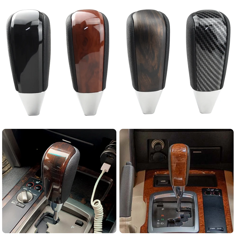 

Car Gear Shift Knob Stick Shifter Carbon Fiber Style Leather Lever Hand Ball Fit for Land Cruiser Prado FJ20 Gear Shifter Ball