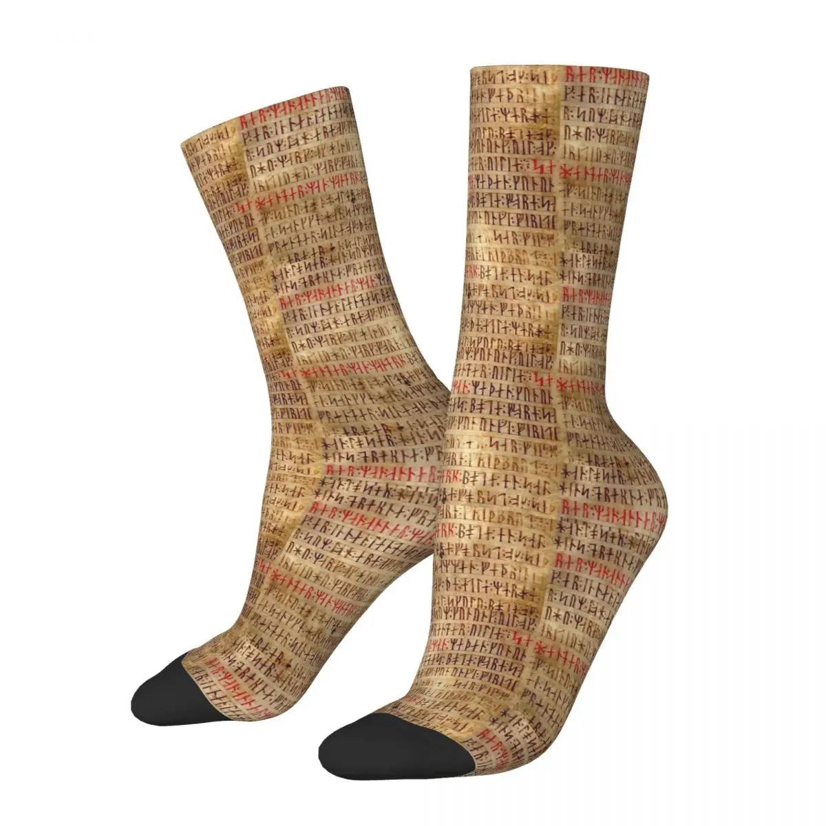 

Носки компрессионные мужские в стиле Харадзюку, веселые забавные руны, повседневные сумасшедшие короткие носки с надписью в уличном стиле, подарок с принтом