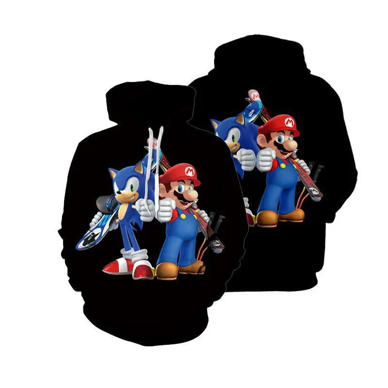 

Japanese Anime Funny Sonic The Hedgehog Hoodies 2021 Fashion Japan Sonic Style Sweatshirts Streetwear for Women/Men