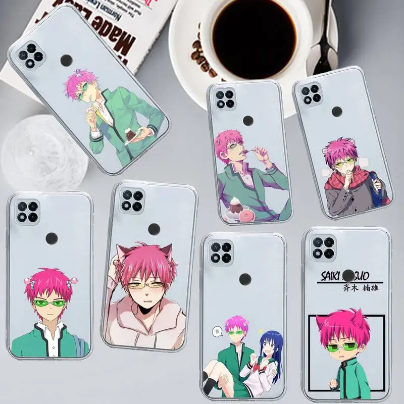 

Saiki Kusuo Japan anime Phone Case Transparent for Xiaomi redmi note x f poco 10 11 9 7 8 3 i t s pro cover shell coque