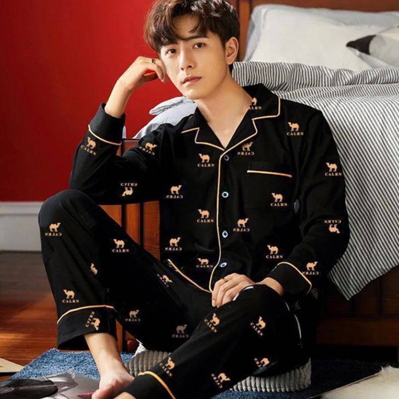 

For Set Bedgown 2 Cotton Men Pure Pieces Man Cotton Plaid Sleepwear 100% Pyjamas Pijama Lounge Clothes Pjs Home Pajamas Spring