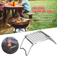 barbecue tool grate encrypted folding grill home portable outdoor heavy duty backpacking mini picnic stainless steel for camping