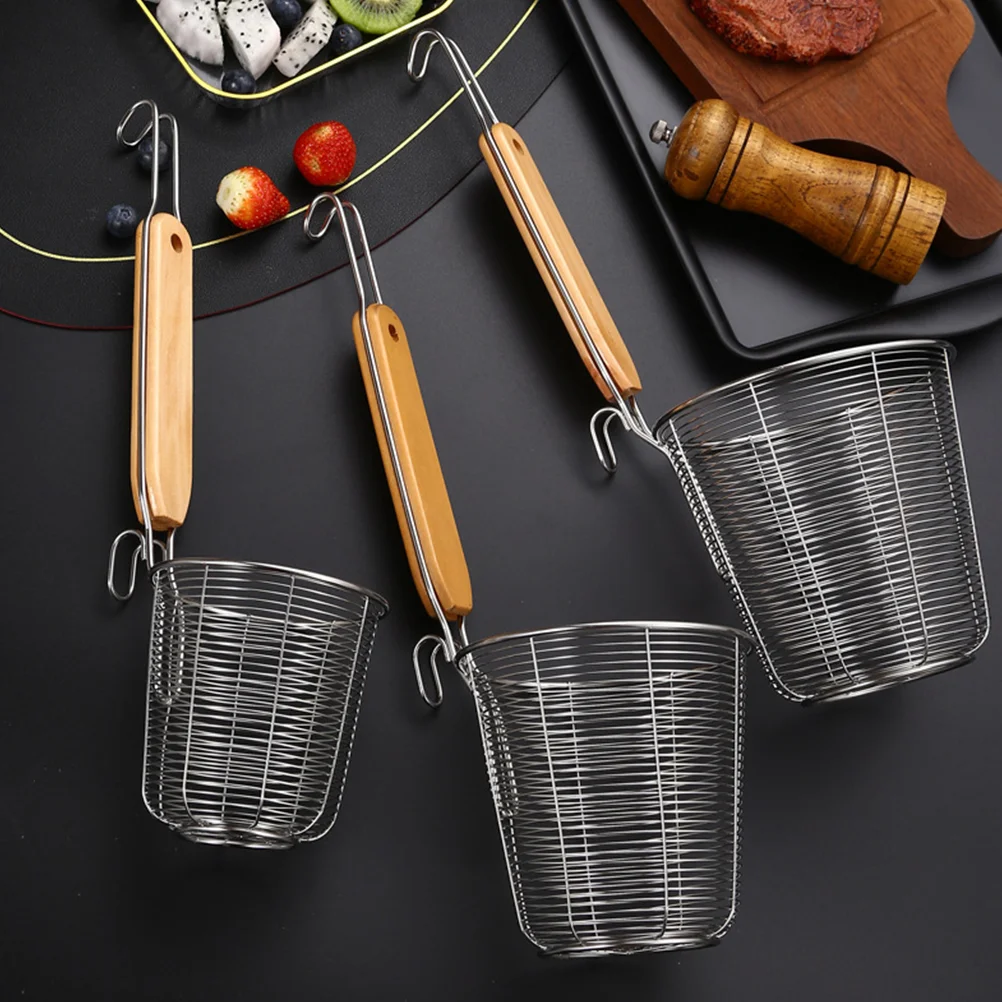 

Stainless Steel Colander Kitchen Food Spoon Ergonomic Filter Strainer Filtering Ladle Pasta Noodle Handle Asian