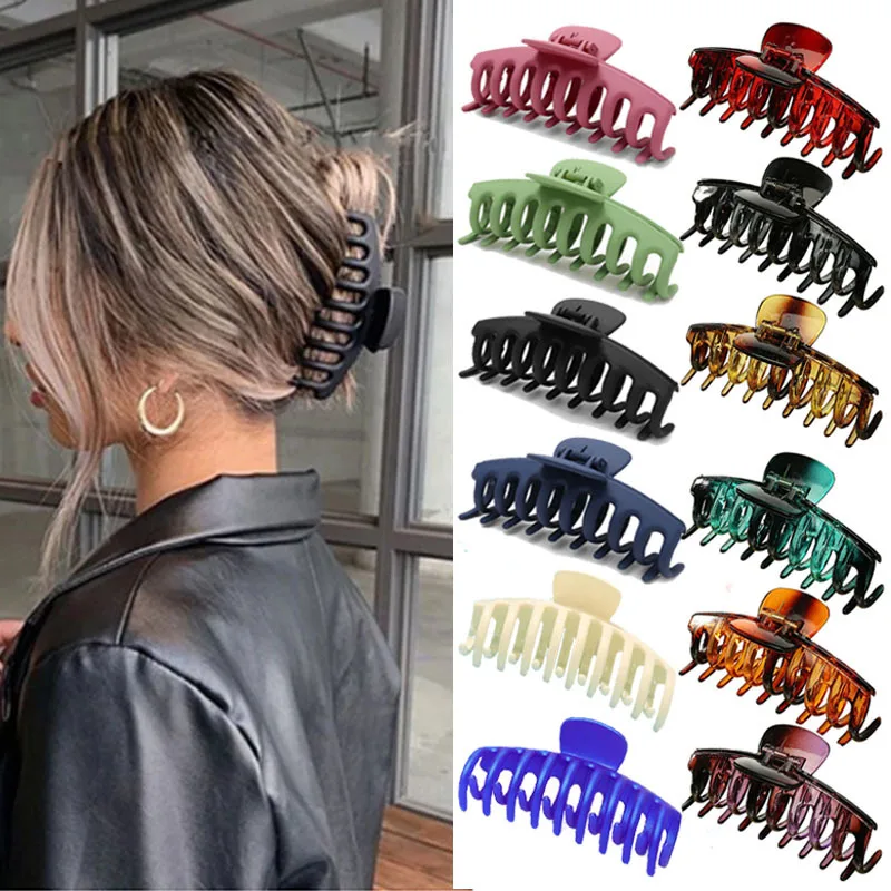 Крупные корейские заколки для волос модные акриловые женщин и девушек