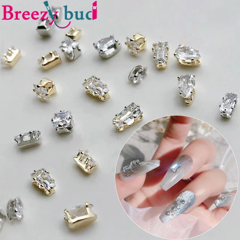 

20pcs/Box Nail Art Rhinestones Super Shiny 3D Claws Zirconium For Nail Decoration Sparkling Nail Supplies Drop Shaped Nail Charm