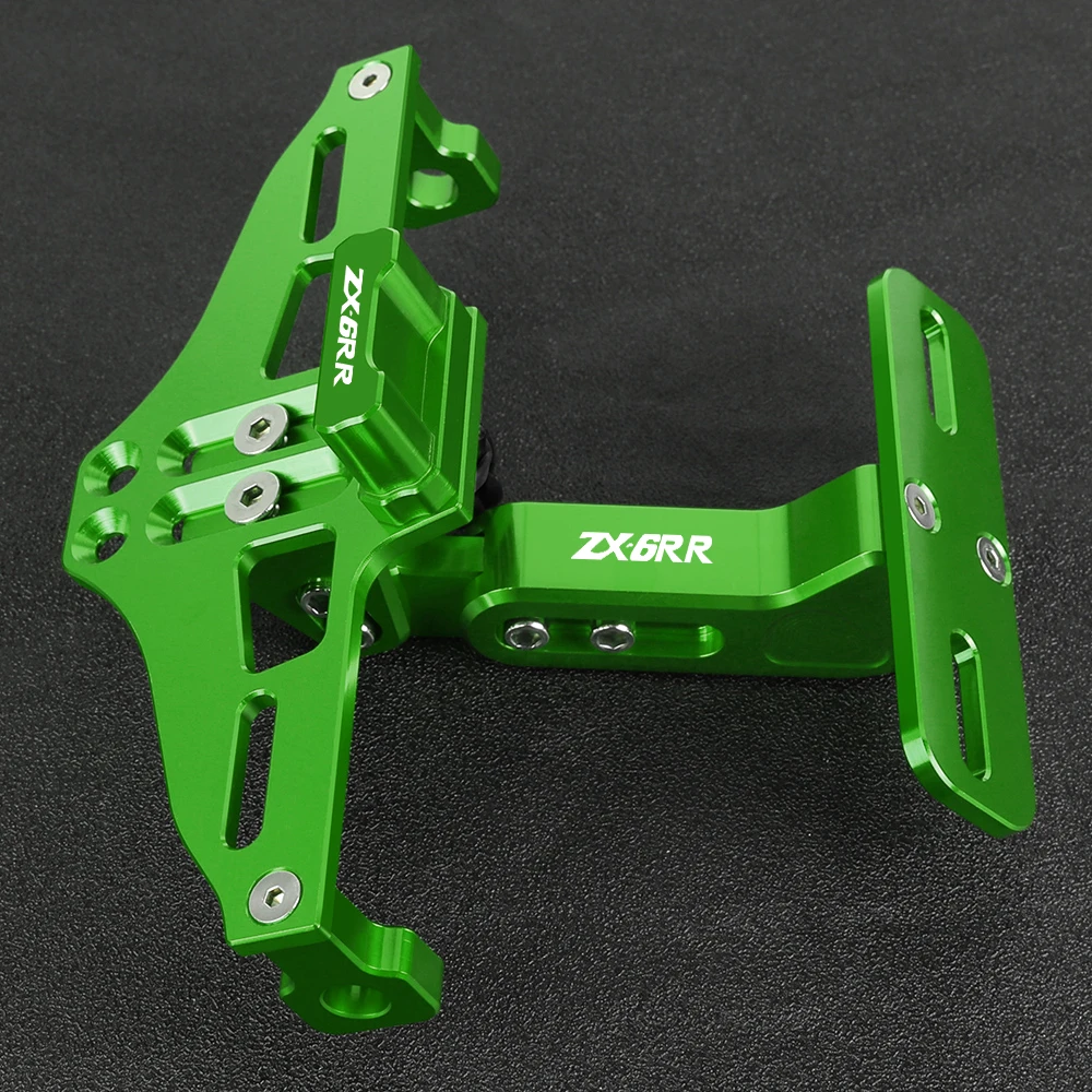 

For Kawasaki ZX6RR ZX-6RR ZX 6RR 2005 2006-2023 Fender Eliminator Adjustable License Plate Holder Bracket LED Plate Holder Frame