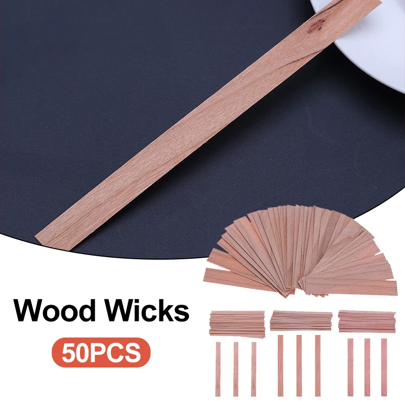 50Pcs Wooden Candles Core for Candles Soy or Palm Wax Candle Making Supplies DIY Candle Making Pick