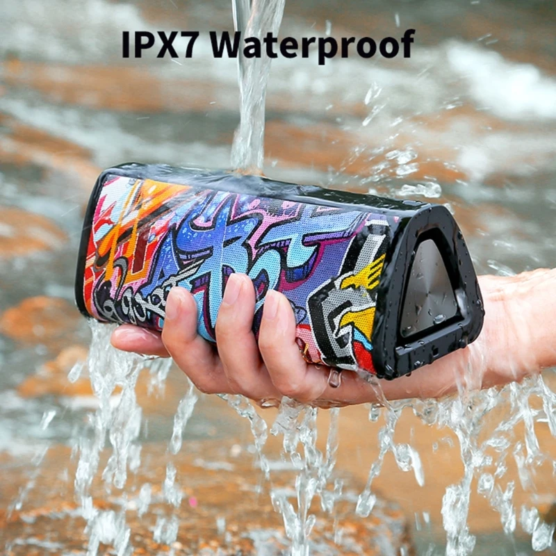 

Portable Speaker, Wireless Bluetooth-compatible Speaker with USB Flash Drive Port,20W Stereo Sound, IPX7 H8WD
