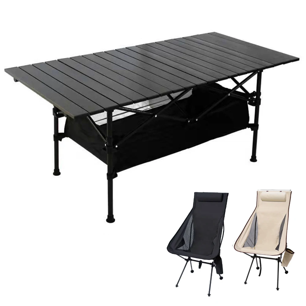 

Outdoor Folding Tables Chairs Barbecue Camping Table Stall Folding Square Table Chicken Rolls Table Picnic Portable Table Chair