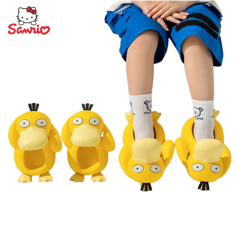 

New Pokemon Cartoon Pikachu Psyduck Anime Peripheral Kawaii Cute Cartoon Children Non-slip Slippers Creative Ornament Wholesale