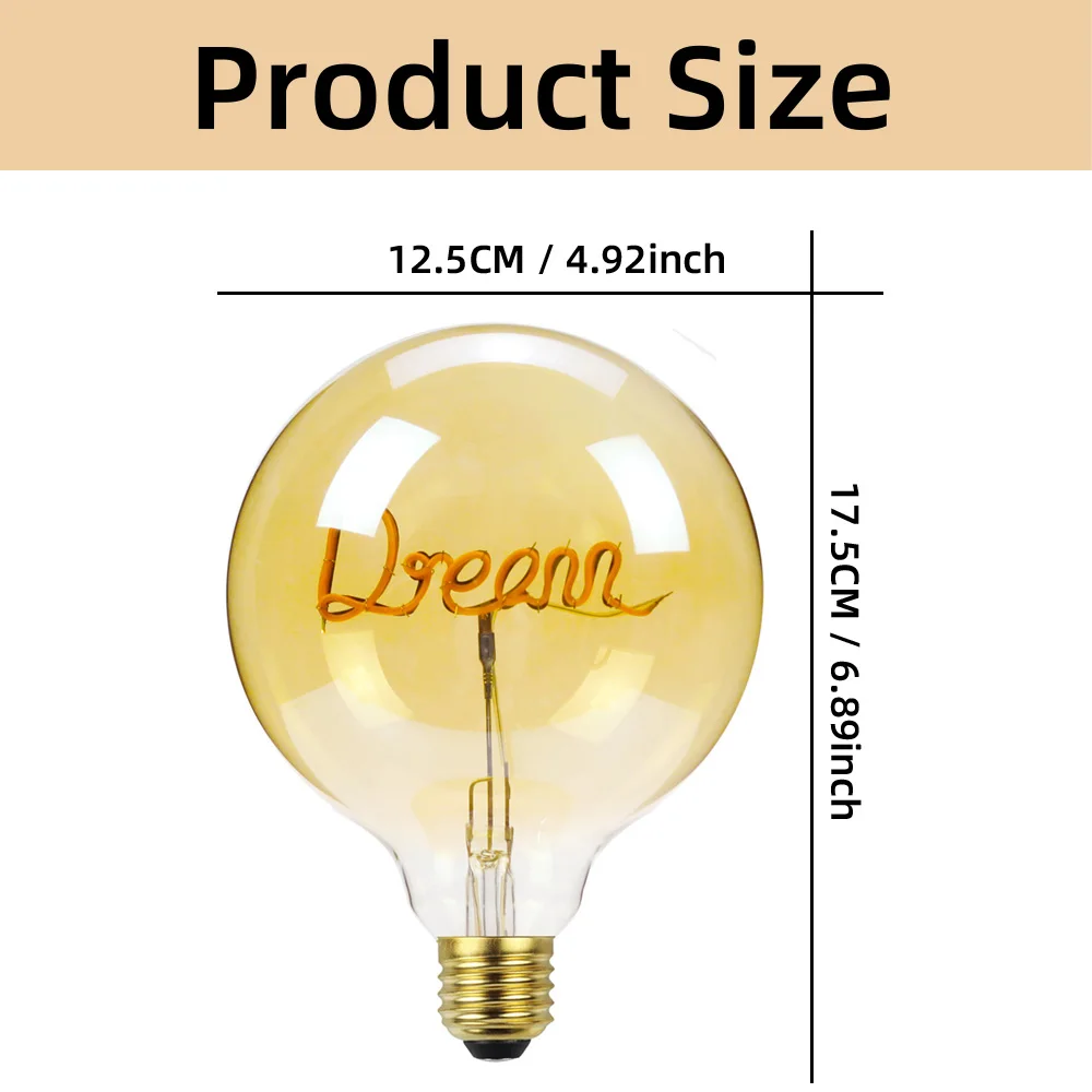 TIANFAN светодиодная лампочка Эдисон янтарного цвета 4 Вт с регулировкой яркости 220 В