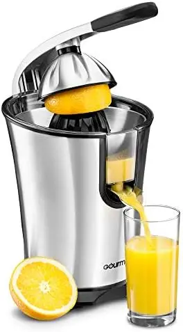

Citrus Juicer Stainless Steel 10 QT 160 Watts Rubber Handle And Cone Lid For Easy Use One-Size-Fits-All Juice Cone For Easy Stor