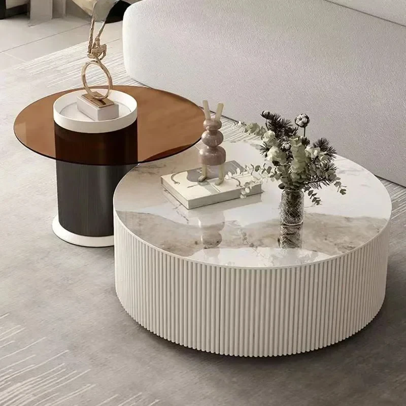 Низкие роскошные наборы кофейный столик маленький минималистичный круглый