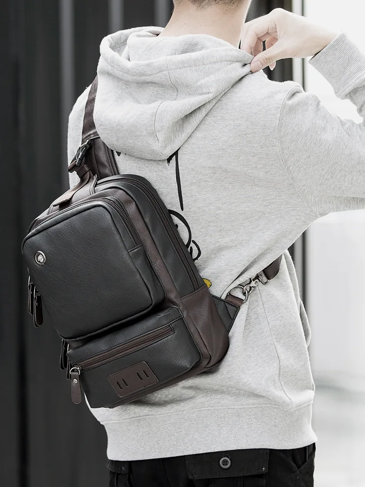

Men's One Shoulder Crossbody Bag Zipper Waterproof Men's Chest Bag