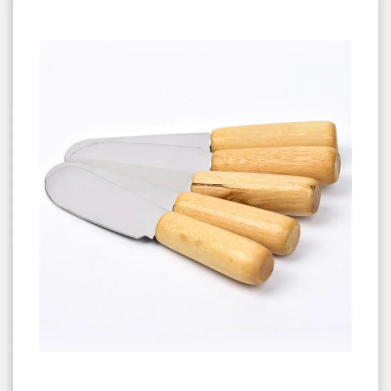 

Stainless Steel Cutlery Butter Spatula Wood Butter Knife Cheese Dessert Jam Spreader Breakfast Tool LX4193