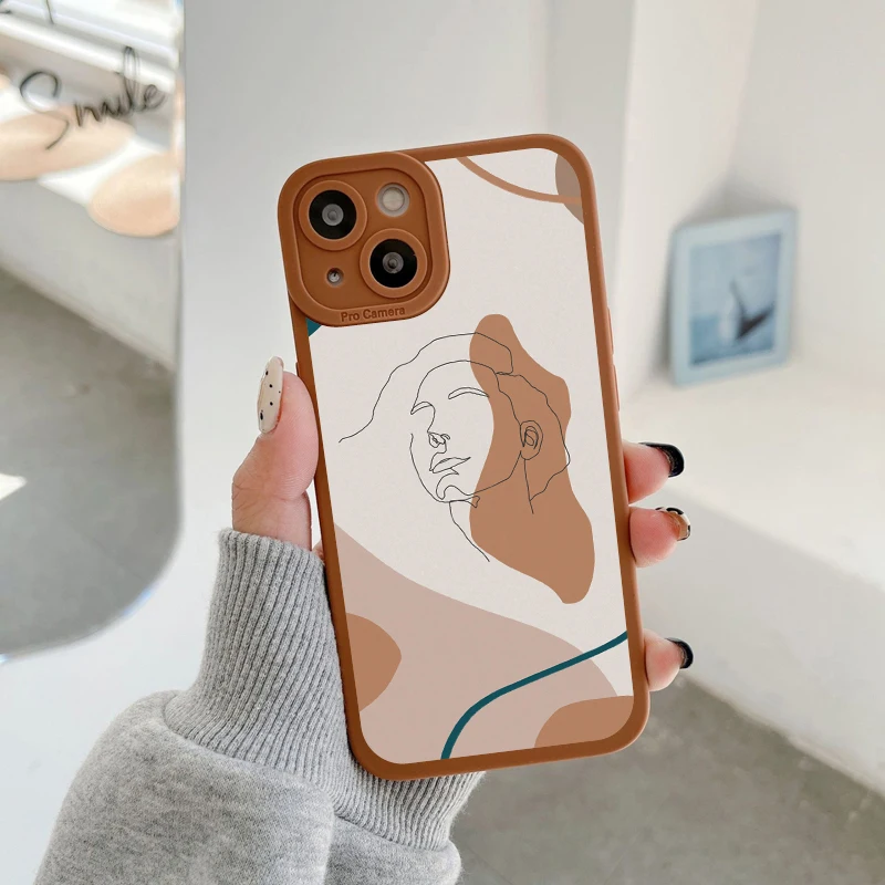 

Art Color Abstract Geometric Line Phone Case For iPhone 12 11 13 Pro Max 7 8 Plus SE 2020 X XR XS Soft Silicone Back Cover Funda