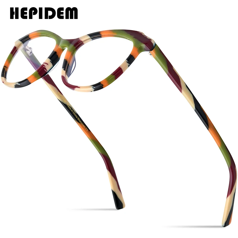 

HEPIDEM Multicolor Acetate Optical Glasses Women 2023 New Cat Eye Prescription Eyeglasses Cateye Spectacles Eyewear H9325