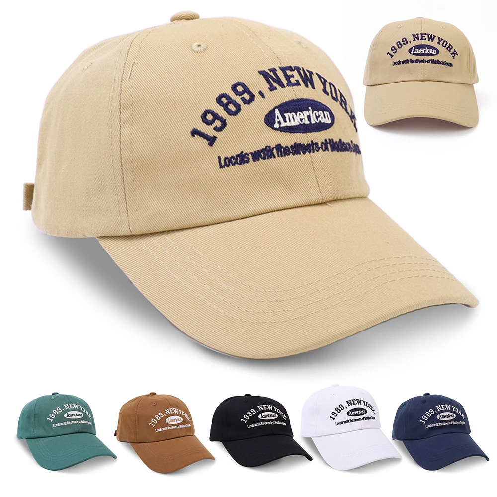 

Embroidered 1989 Baseball Caps Adjustable Snapback Cap For Men Women Retro American NEW YORK Peaked Hats Unisex Casual Kpop Hat