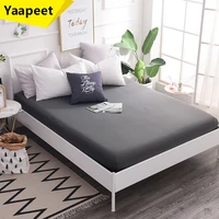 cotton fitted sheet quality solid color bed sheet four corners with elastic band mattress cover twin full queen king size