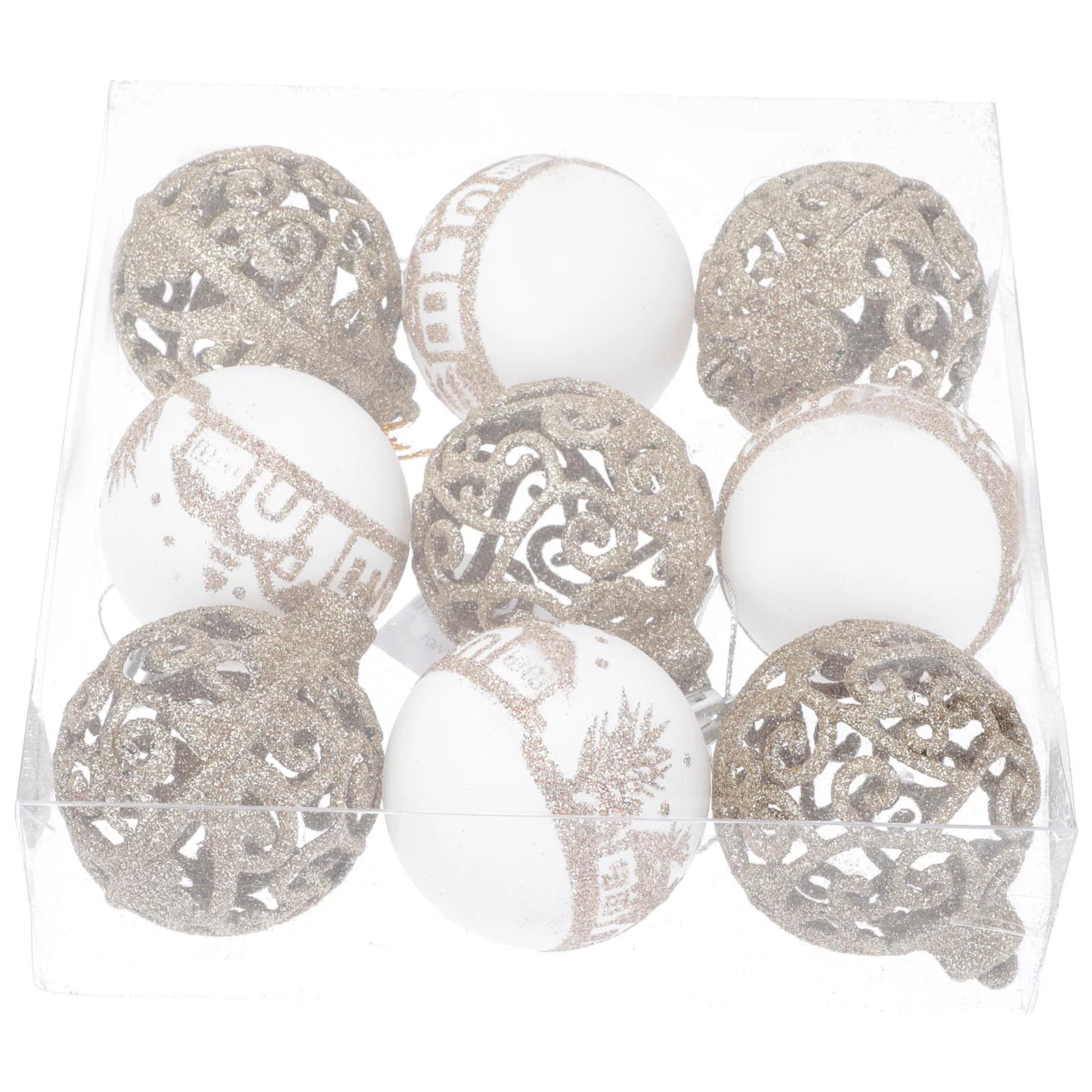 

9 Pcs Christmas Balls Scene Decoration Pendants Xmas Colorful Festival Hanging Lob Shiny Ornament Ornaments