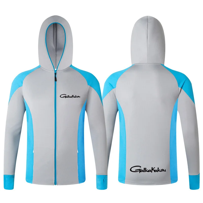 

Уличные солнцезащитные рубашки для рыбалки, летние дышащие влагоотводящие тонкие солнцезащитные рубашки из вискозы для льда с капюшоном и ...