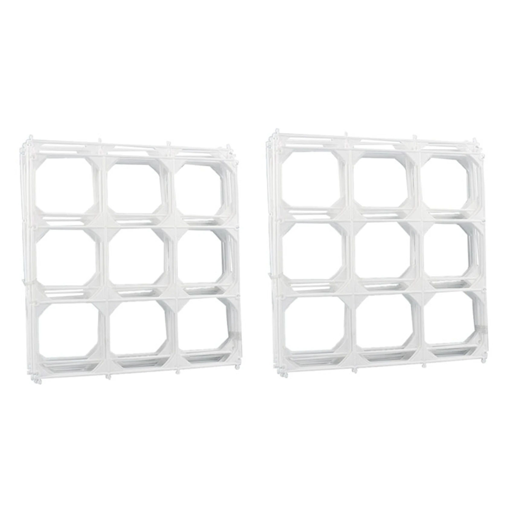

20Pcs White Square 9 Grids Balloon Plastic Square Holder Stage Background Large Mesh Wall Decoration