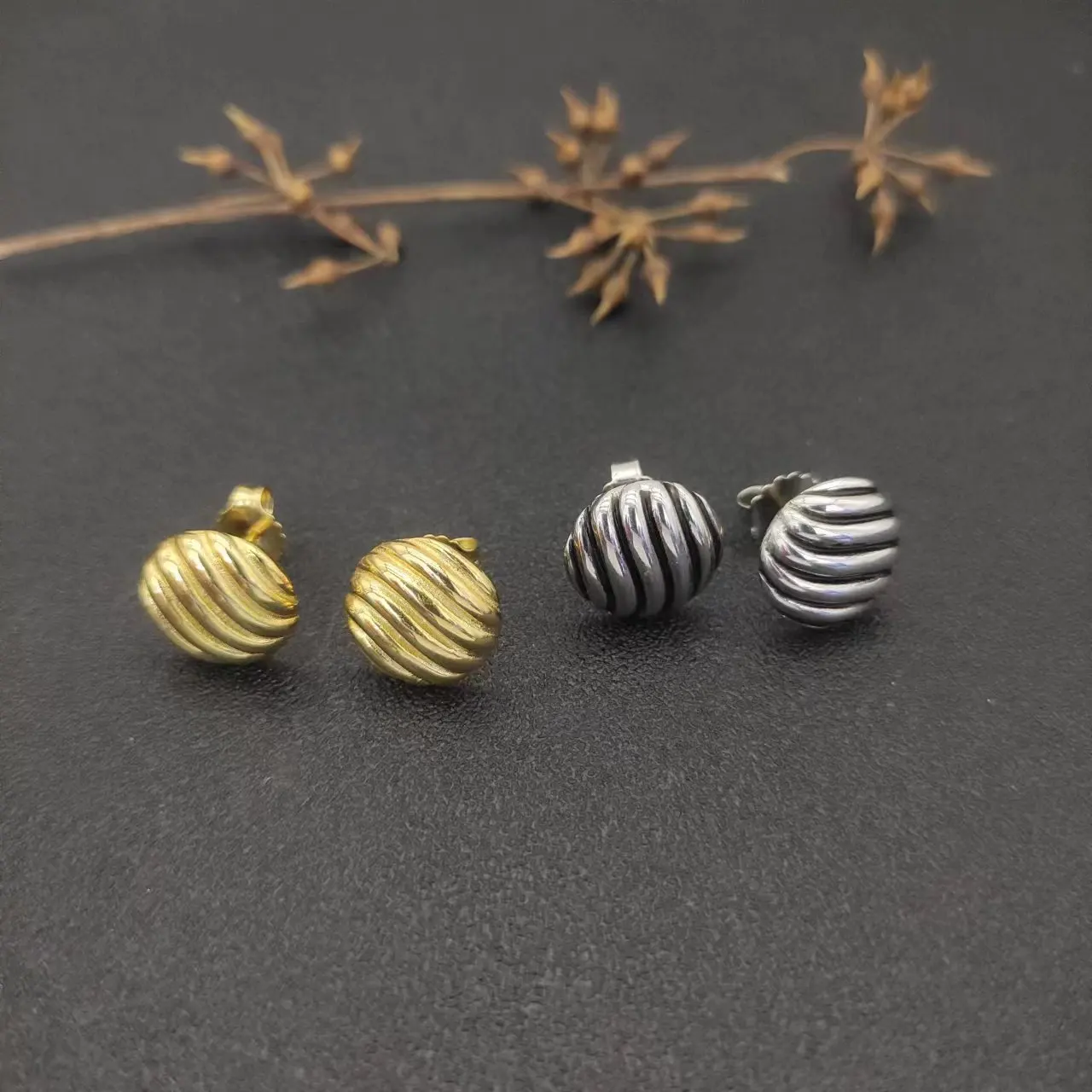 DY David Yurman 14MM Twisted Wire Buckle Bracelet in Sterling Silver with 14K Yellow Plated