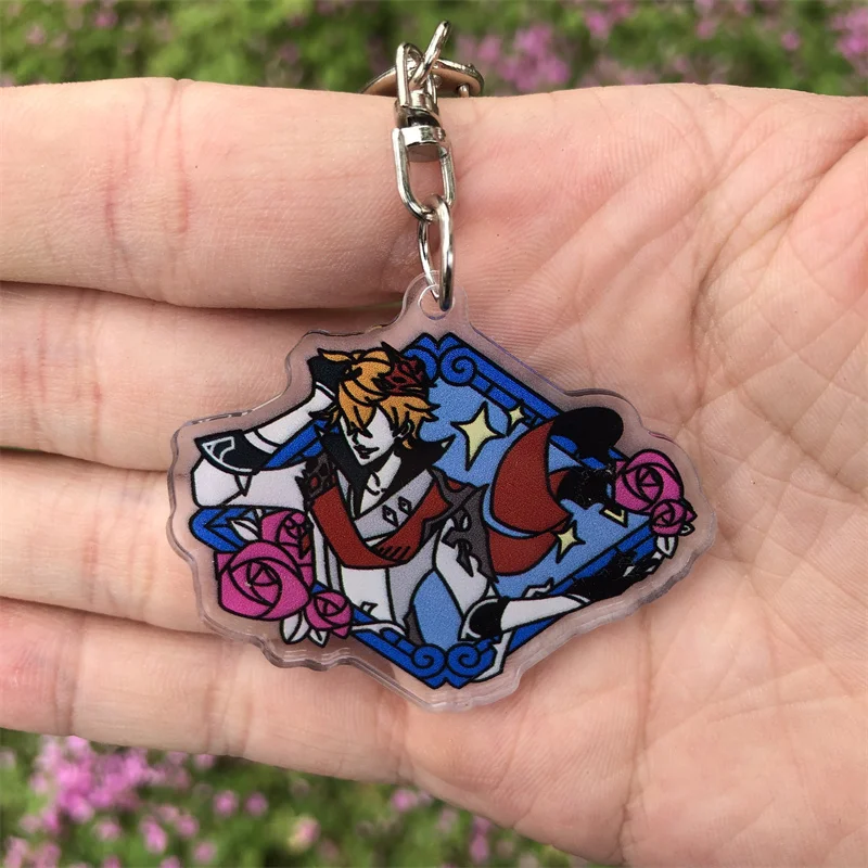 

Genshin Impact Venti Barbatos Tartaglia Arataki Itto Keychain Cosplay Accessories Key Chain Pendant Cartoon Badge