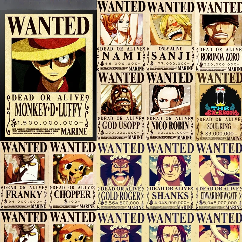 

One Piece Anime Poster Anime Figure Luffy Wall Decor Japanese Anime Peripheral Vintage Kraft Poster Room Decor Birthday Gifts